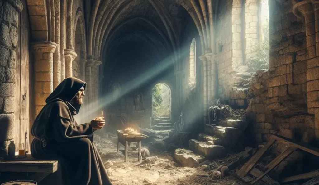 Saint Antoine le Grand trouve refuge dans un vieux château abandonné