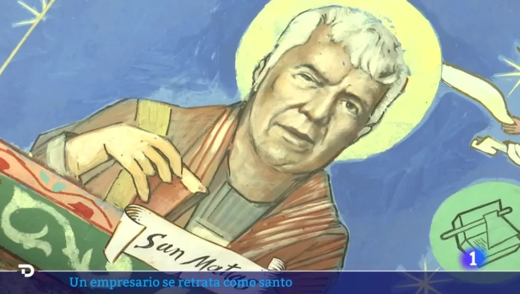 Église de Latre : un homme d’affaires se fait peindre en saint « San Matias »