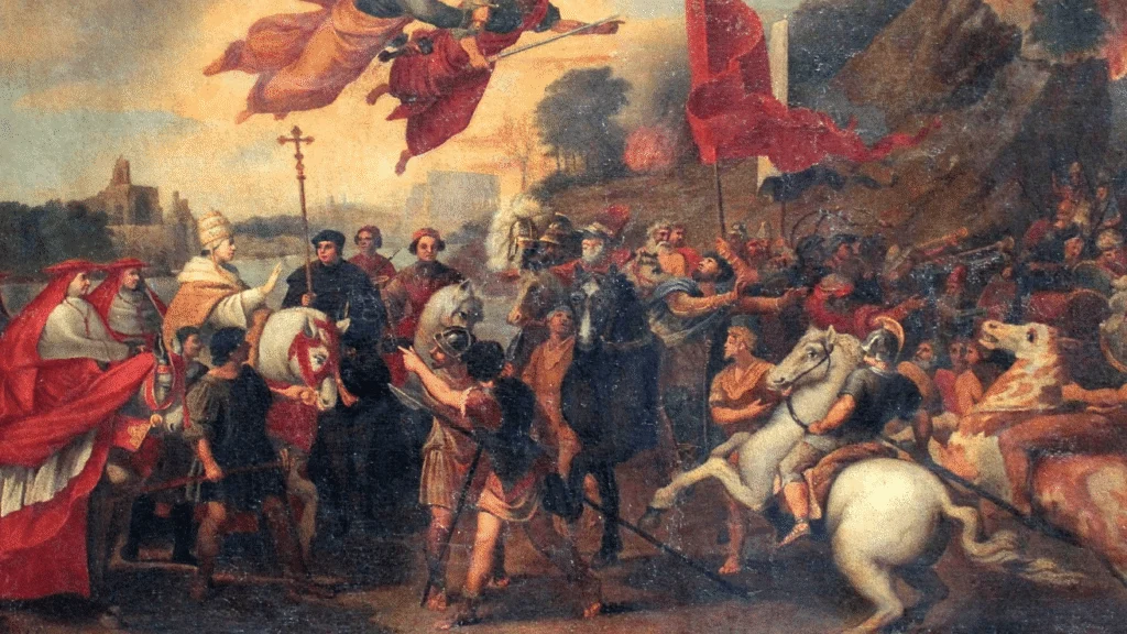 Attila face au Saint Pape Léon Ier aux abords de Rome